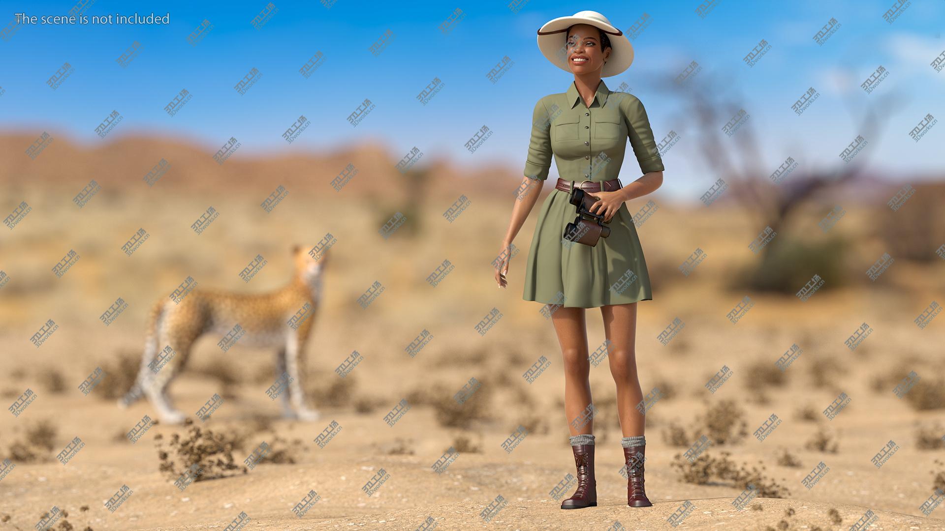 images/goods_img/202104093/3D Light Skin Black Woman Explorer Standing Pose model/5.jpg